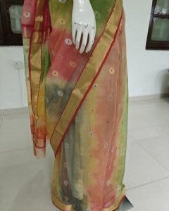 Timeless Katan – Handwoven Pure Katan Silk Chanderi Saree with Unstitched Blouse | Silk Mark Certified
