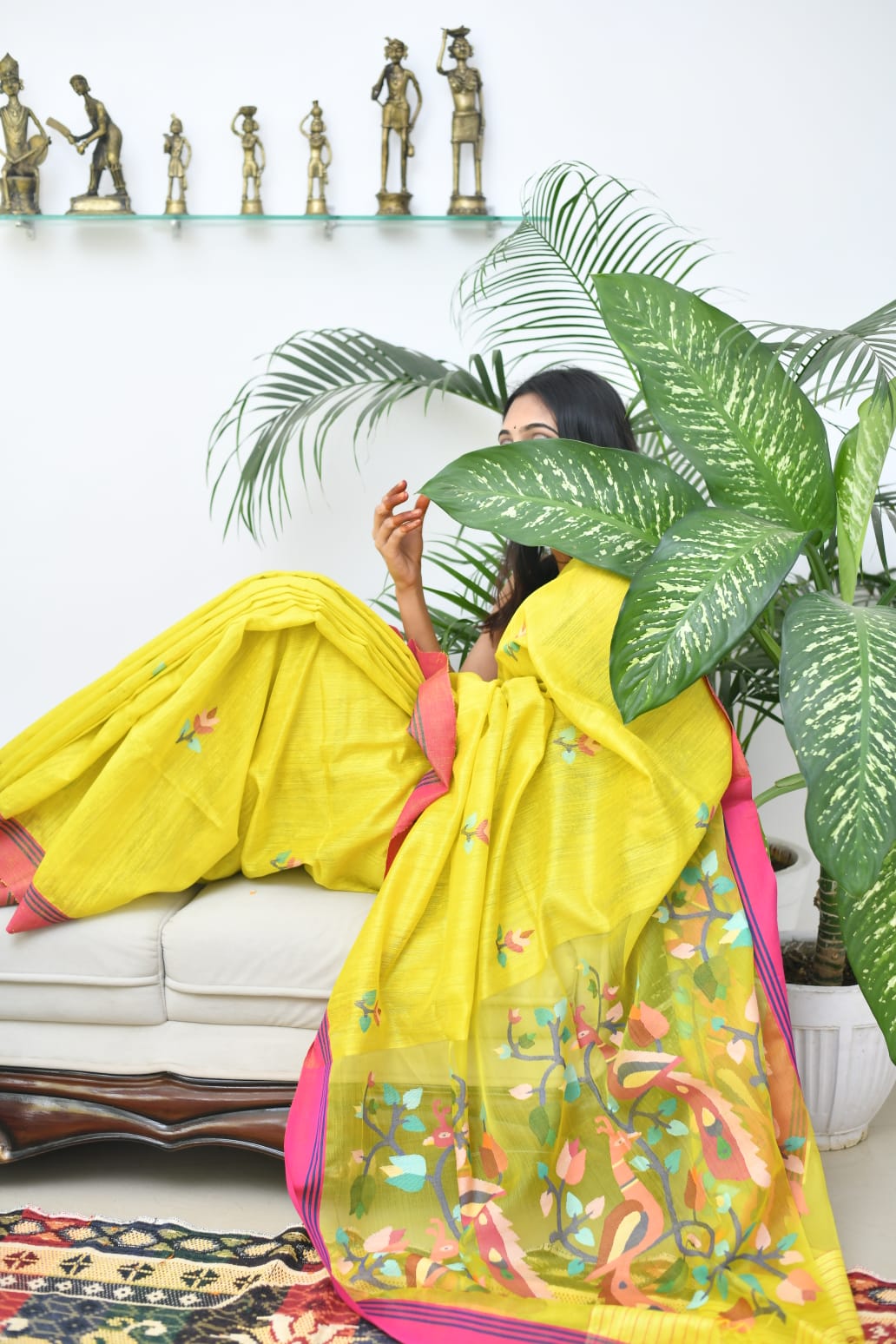 Sold Lemon Glow – Bengal Matka Silk Saree with Blouse and Silk Mark Tag