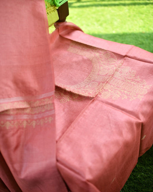 Graceful Charm – Pure Kosa Silk Two-Piece Suit with Silk Mark Tag