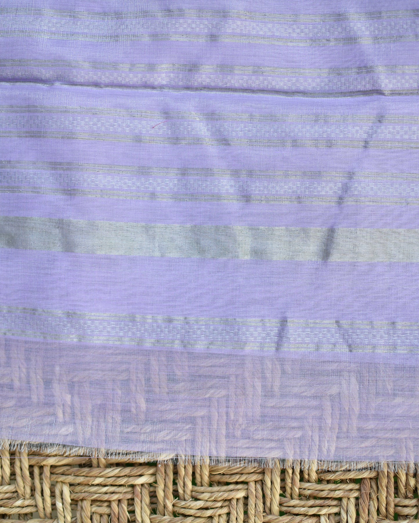 Lavender Whisper – Pure Handwoven Silk Cotton Chanderi Saree with Blouse & Handloom Tag