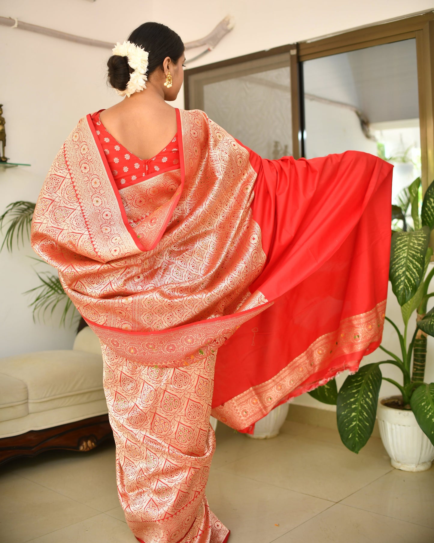 Queen of Weaves – Pure Banarasi Katan Silk Saree with Blouse | Silk Mark Certified