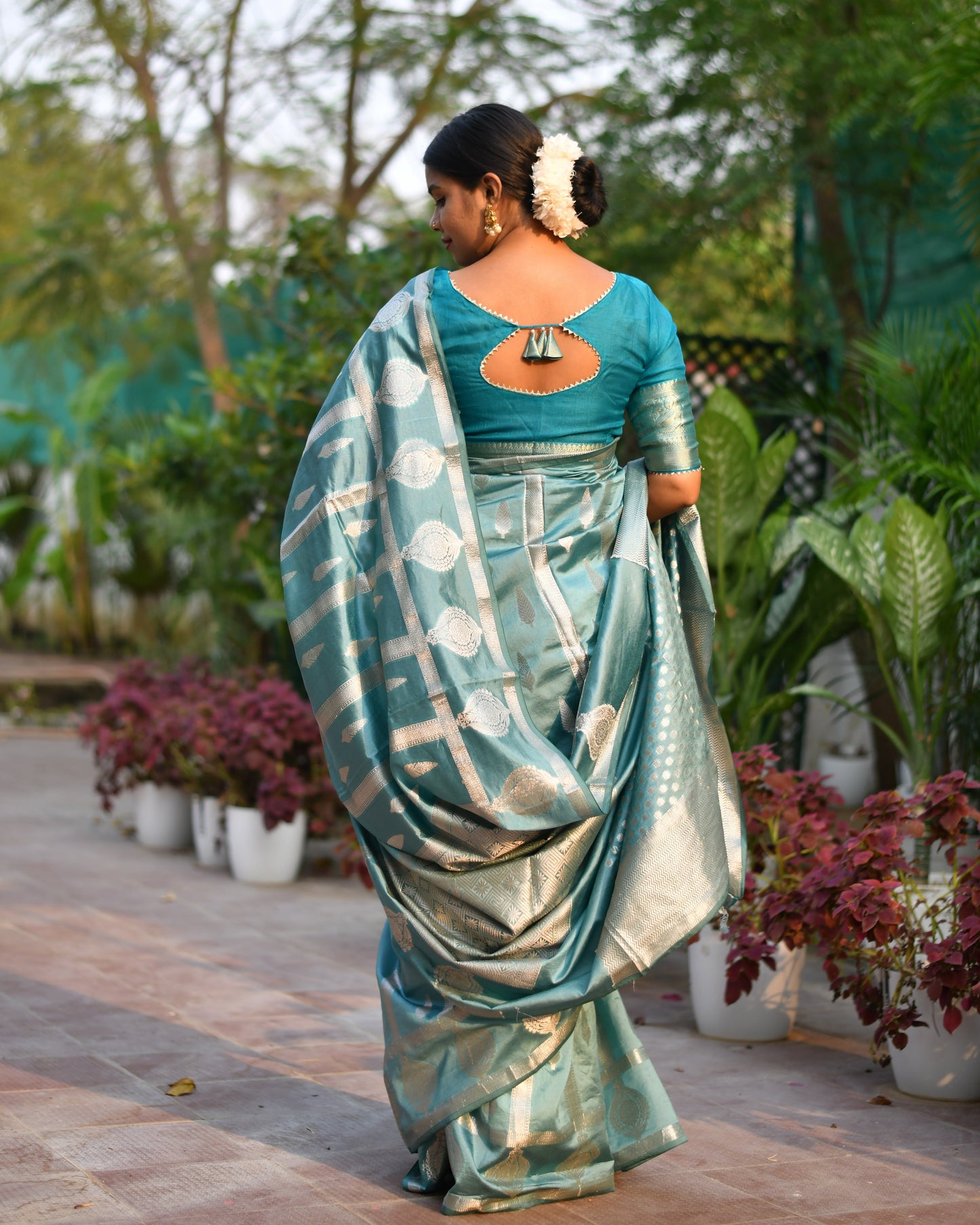 Silken Serenity – Elegant Banarasi Weave in Cotton Silk