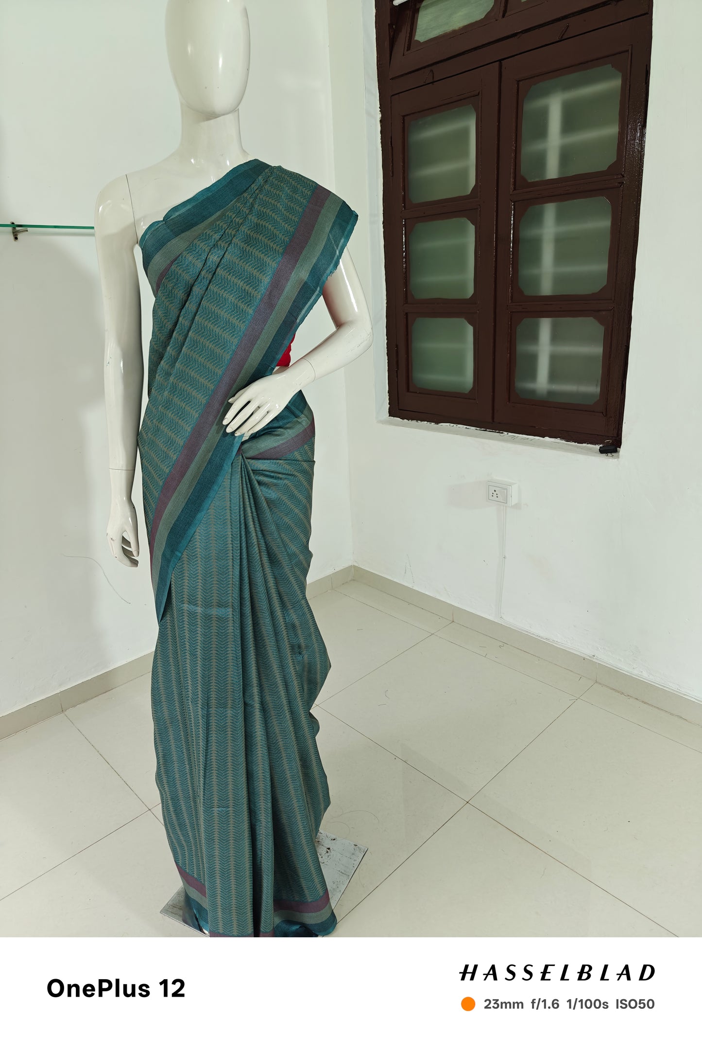 Sky Serenity – Handwoven Pure Tussar Silk Saree from Chhattisgarh with Silk Mark
