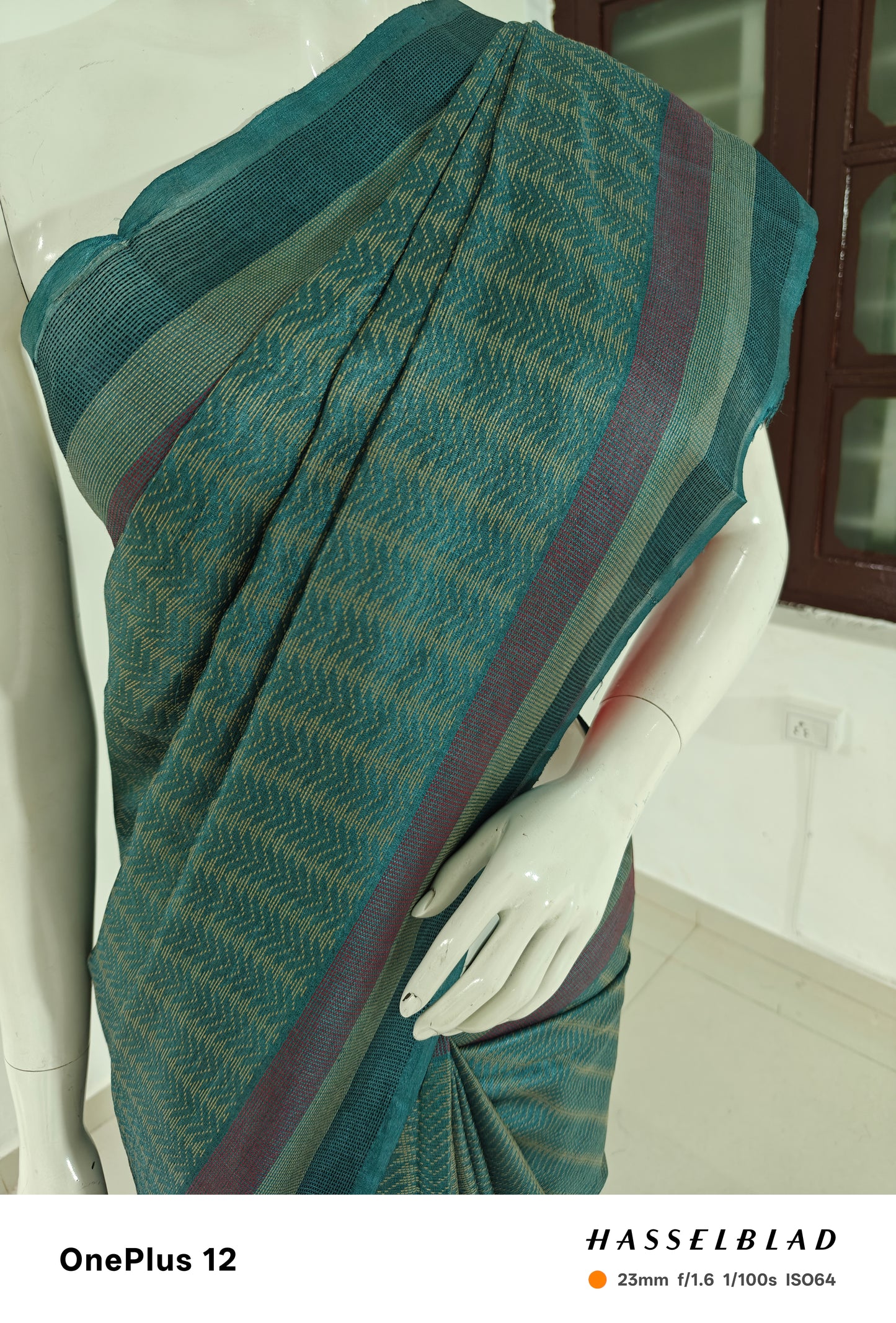 Sky Serenity – Handwoven Pure Tussar Silk Saree from Chhattisgarh with Silk Mark