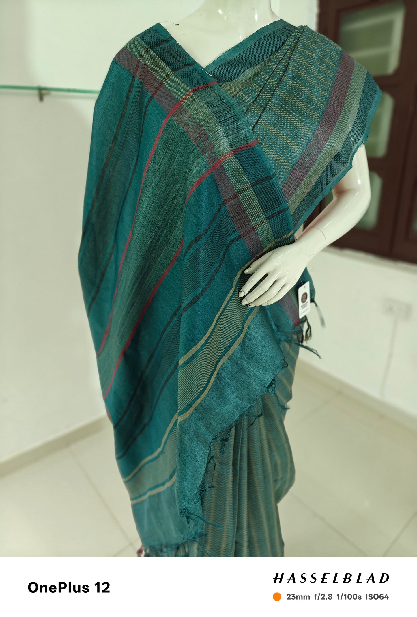 Sky Serenity – Handwoven Pure Tussar Silk Saree from Chhattisgarh with Silk Mark