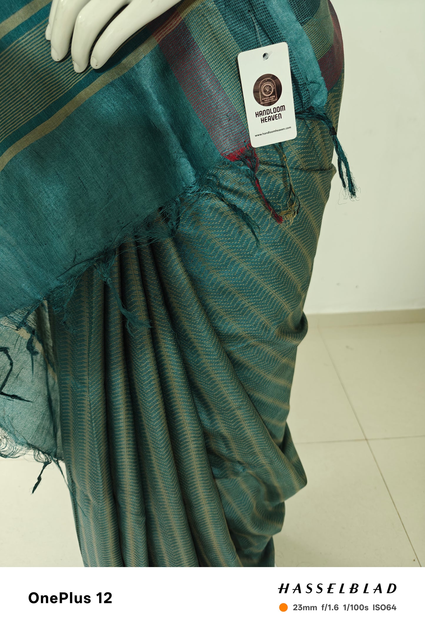Sky Serenity – Handwoven Pure Tussar Silk Saree from Chhattisgarh with Silk Mark