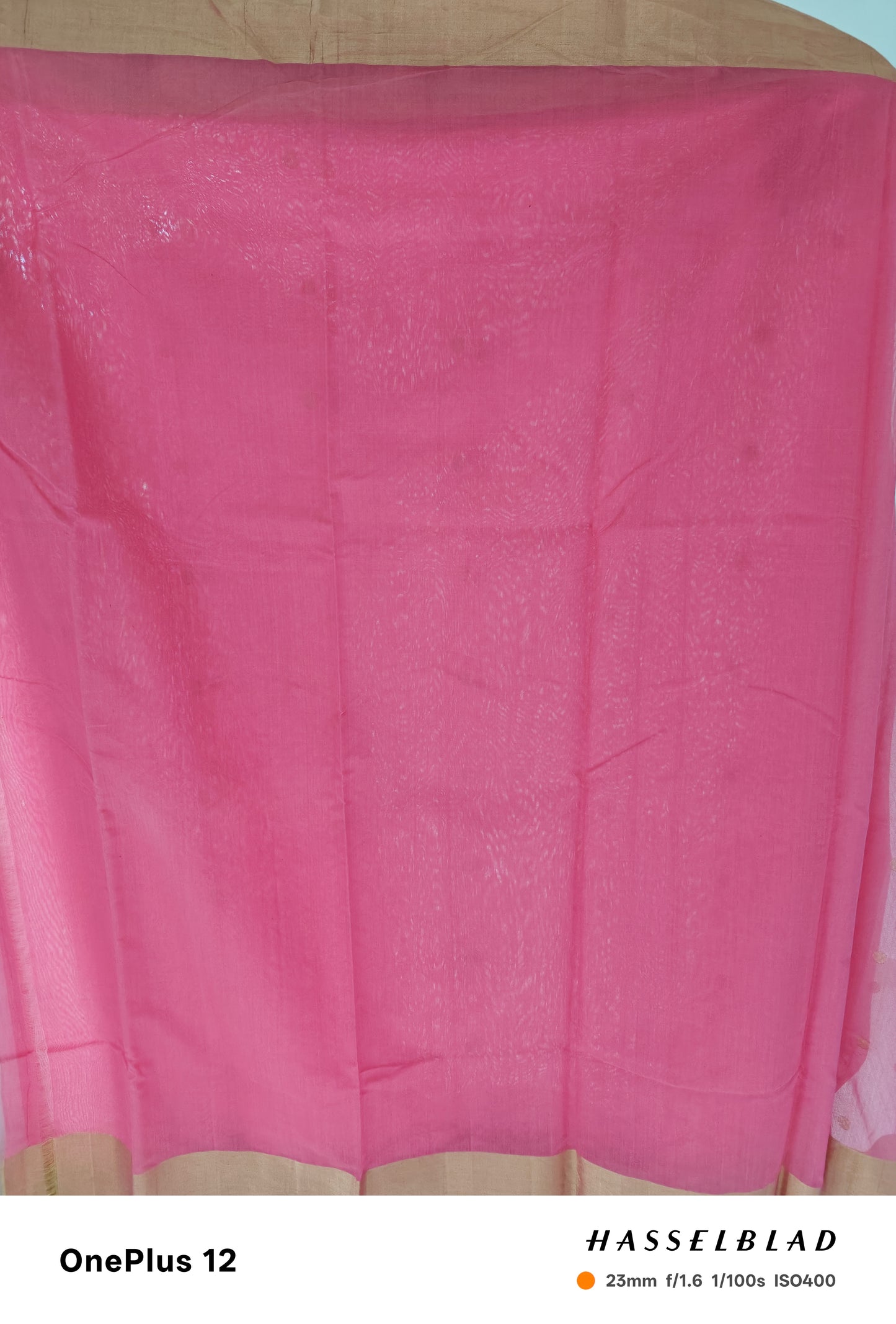Soft Pink Elegance – Pure Handwoven Silk Cotton Chanderi Saree with Blouse & Handloom Tag