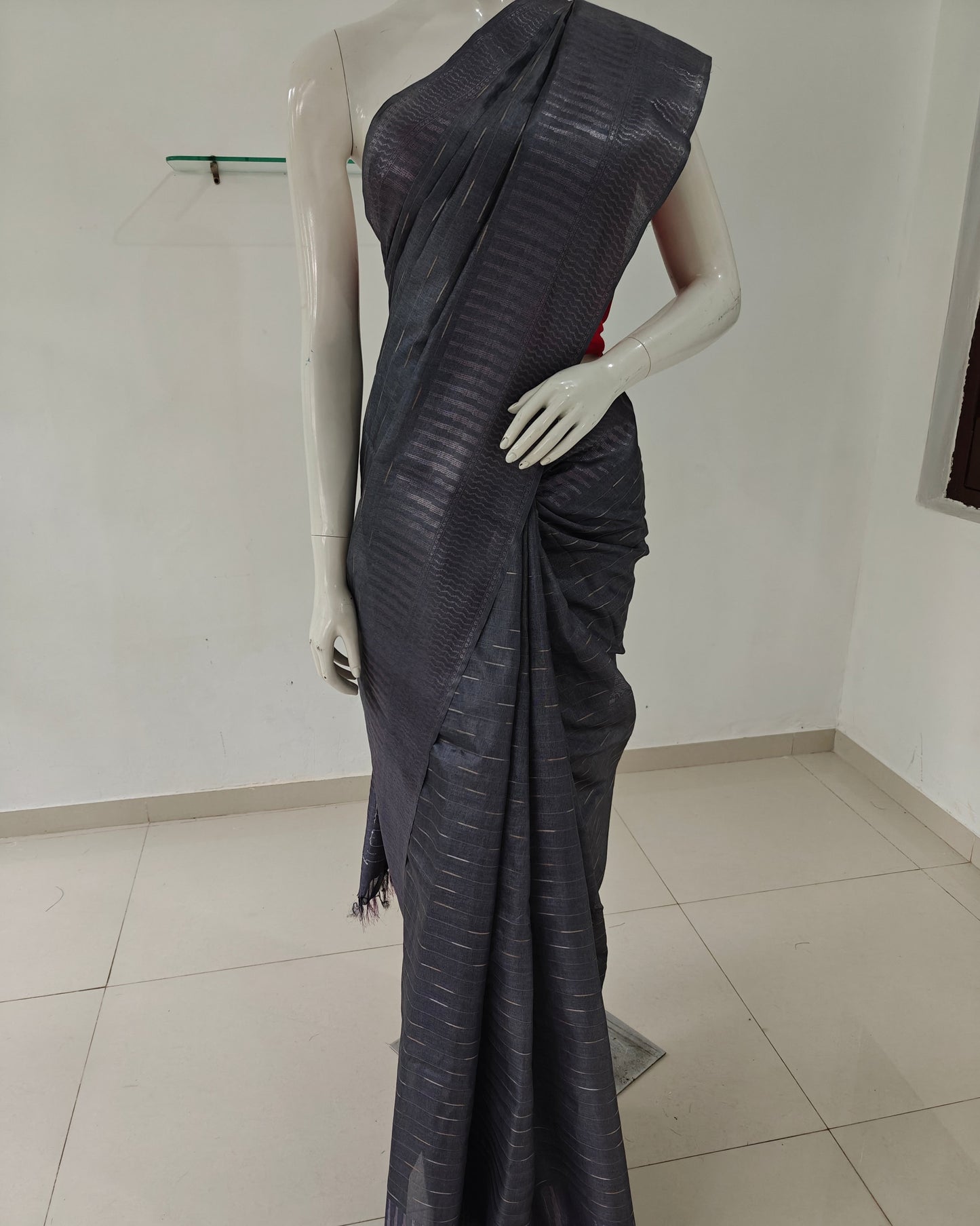 Blue Aura – Chhattisgarh Handwoven Pure Tussar Silk Saree with Silk Mark