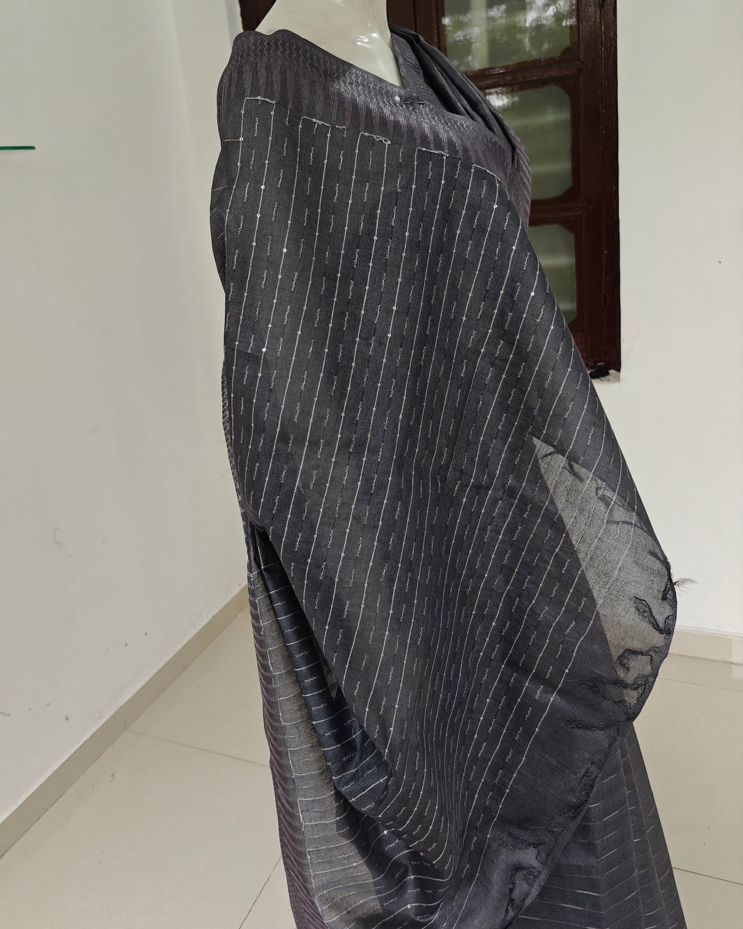 Blue Aura – Chhattisgarh Handwoven Pure Tussar Silk Saree with Silk Mark