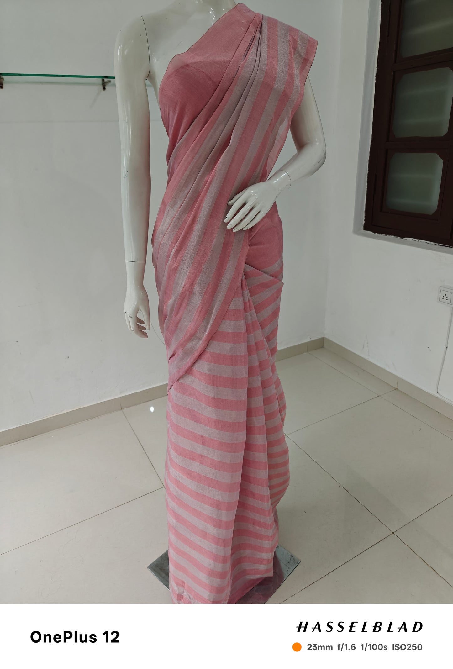 Rosy Reverie – Pink Handwoven Pure Satin Chanderi Saree | Handloom Certified