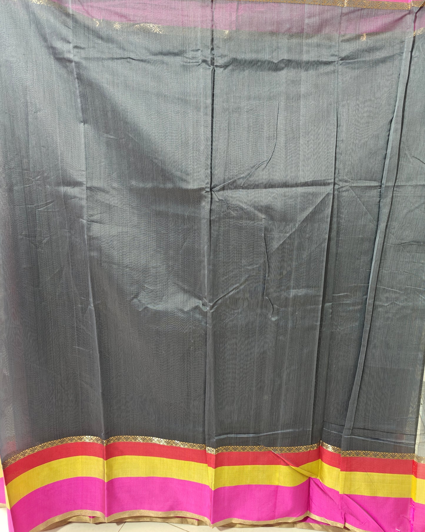 Elegance Woven – Pure Handwoven Silk Cotton Chanderi Saree with Unstitched Blouse & Handloom Tag