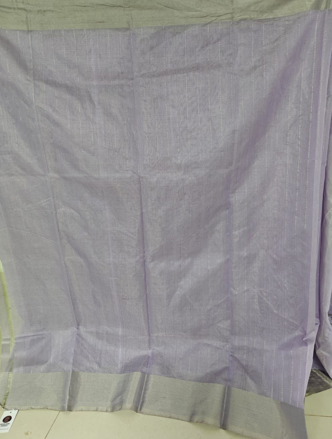 Lavender Whisper – Pure Handwoven Silk Cotton Chanderi Saree with Blouse & Handloom Tag