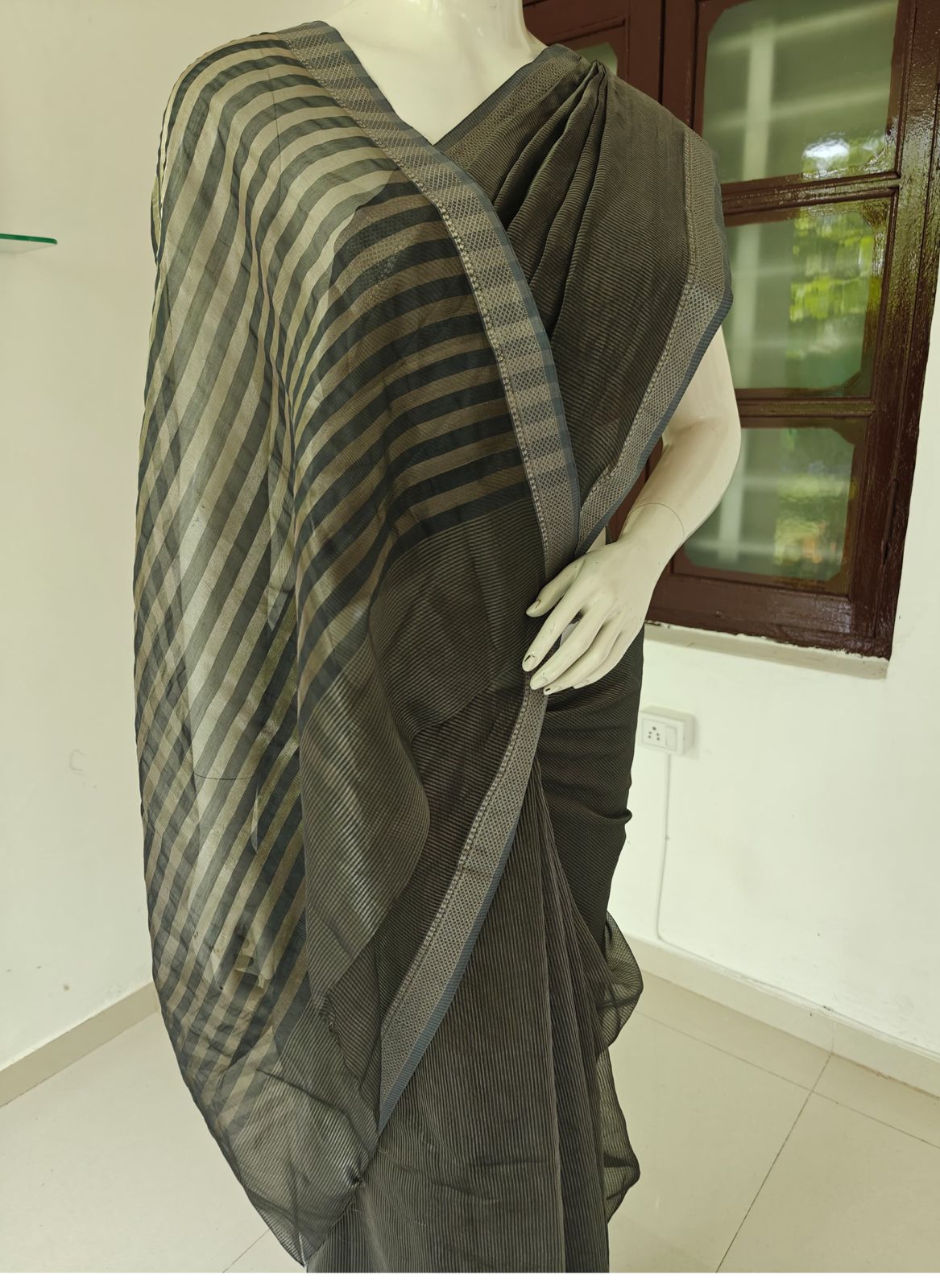 Ethereal Essence – Handwoven Pure Silk Cotton Chanderi Saree with Unstitched Blouse | Handloom Certified