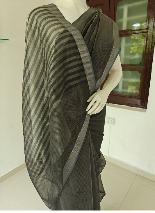 Ethereal Essence – Handwoven Pure Silk Cotton Chanderi Saree with Unstitched Blouse | Handloom Certified