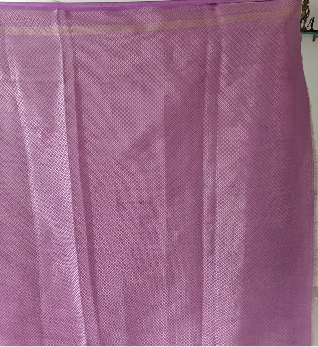 Royal Purple Pure Banarasi Chinia Silk Saree with Blouse & Silk Mark Tag