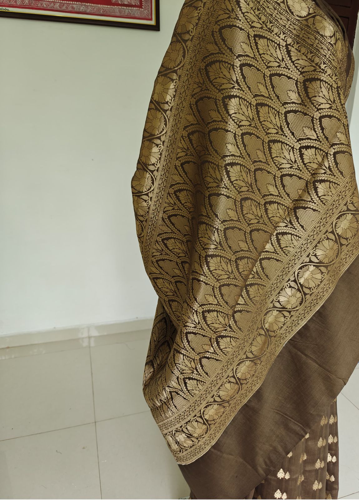 Regal Pure Banarasi Muga Silk Saree with Blouse & Silk Mark Tag