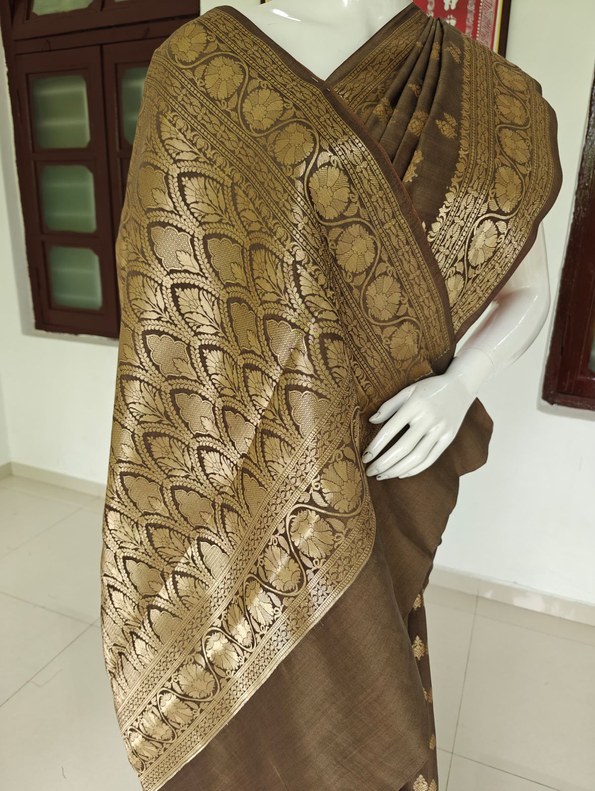 Regal Pure Banarasi Muga Silk Saree with Blouse & Silk Mark Tag