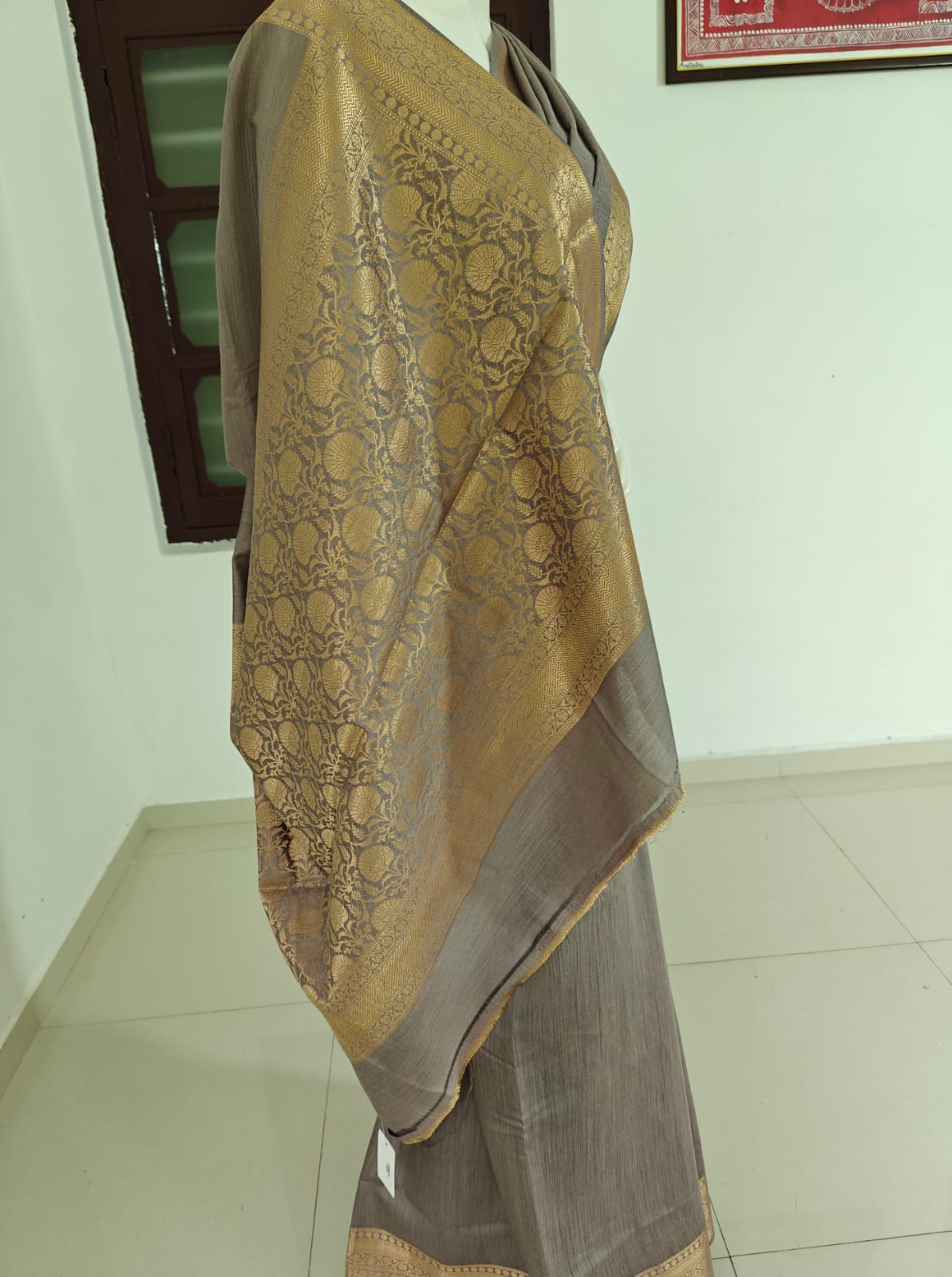 Radiant Banarasi Muga Silk Saree with Blouse and Silk Mark Tag