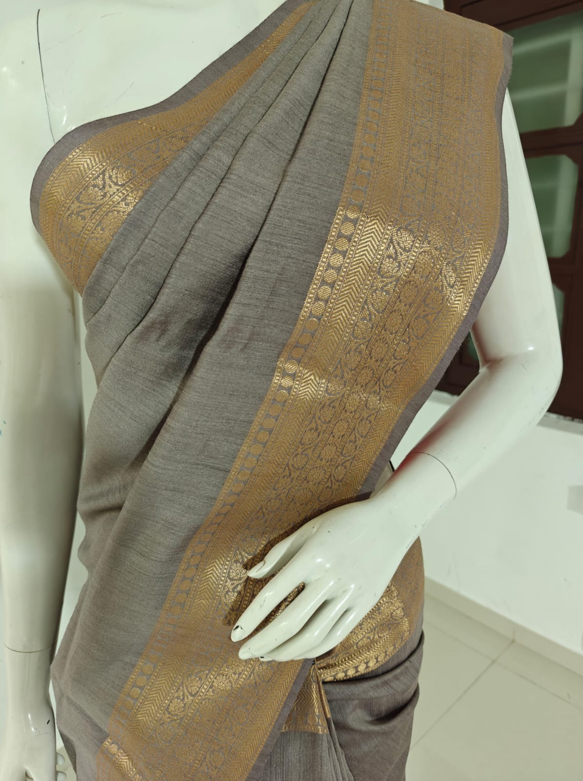 Radiant Banarasi Muga Silk Saree with Blouse and Silk Mark Tag