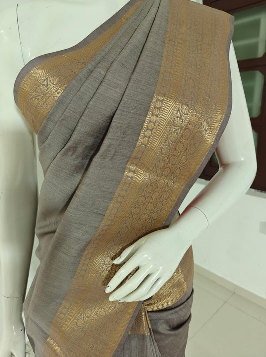 Radiant Banarasi Muga Silk Saree with Blouse and Silk Mark Tag