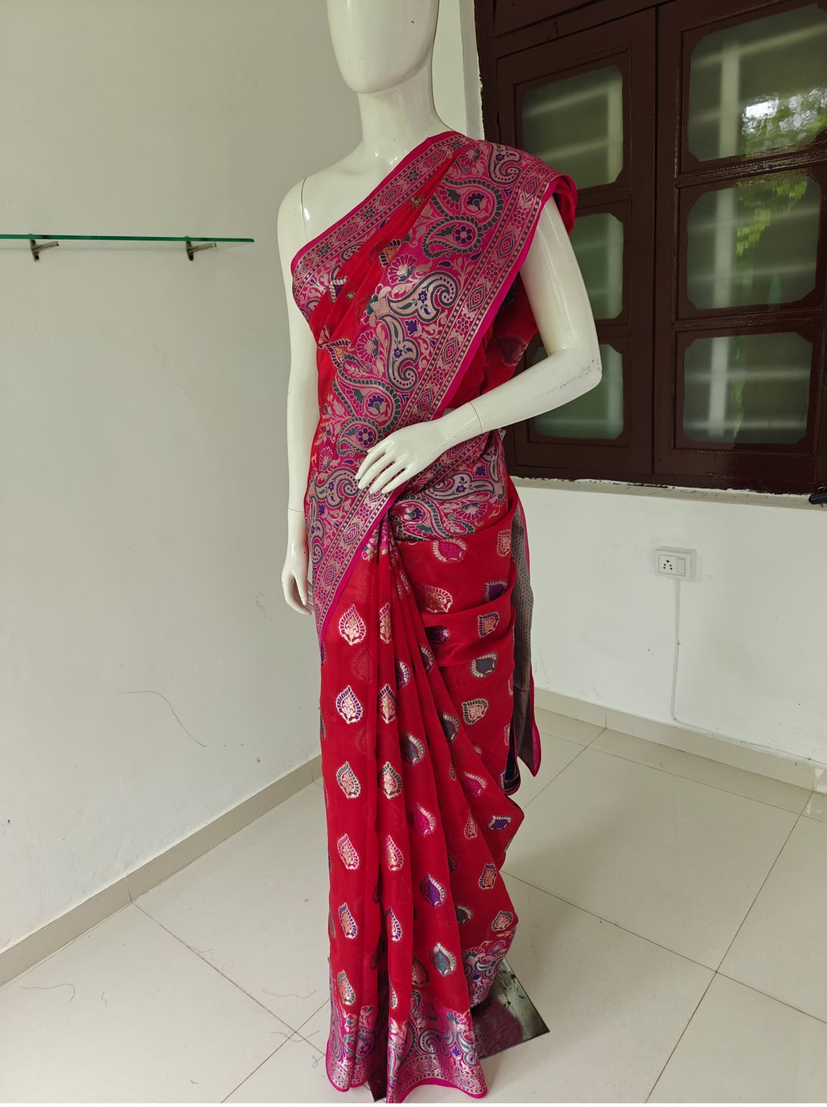 Pure Banarasi Dupion Silk Saree with Blouse & Authentic Silk Mark Tag