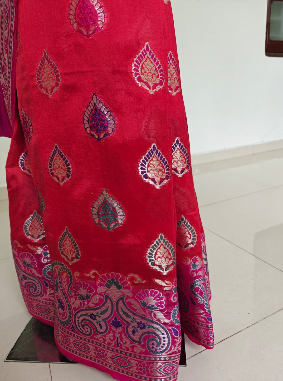 Pure Banarasi Dupion Silk Saree with Blouse & Authentic Silk Mark Tag