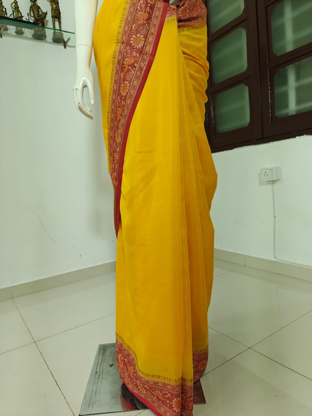 Radiant Yellow Pure Banarasi Silk Saree with Blouse & Silk Mark Tag