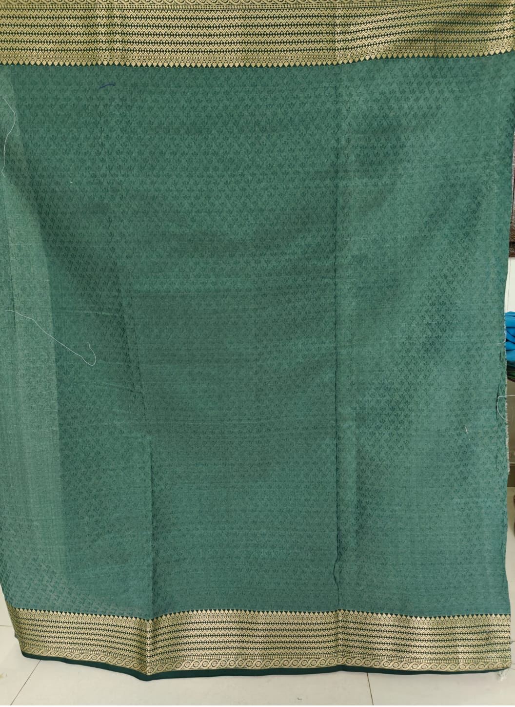 Pure Banarasi Cotton Saree with Flower Print and Blouse