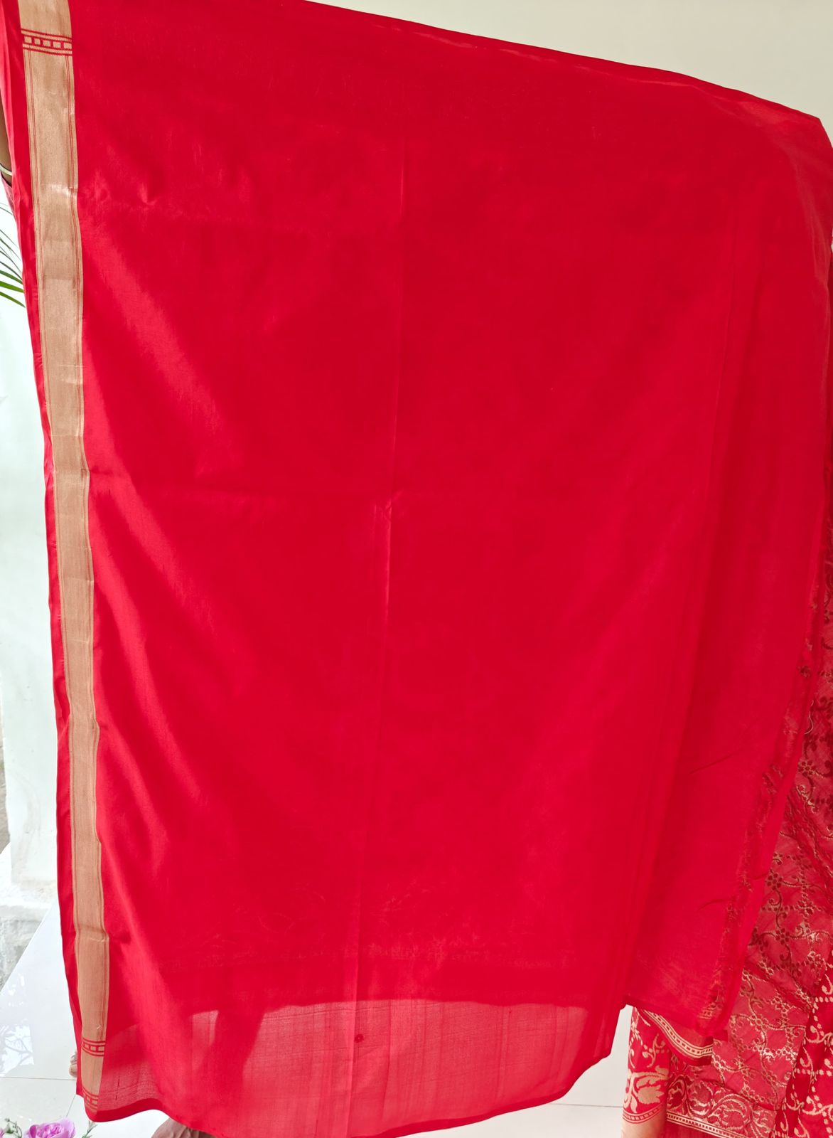 Luxurious Red Pure Banarasi Katan Silk Saree with Blouse & Silk Mark Tag
