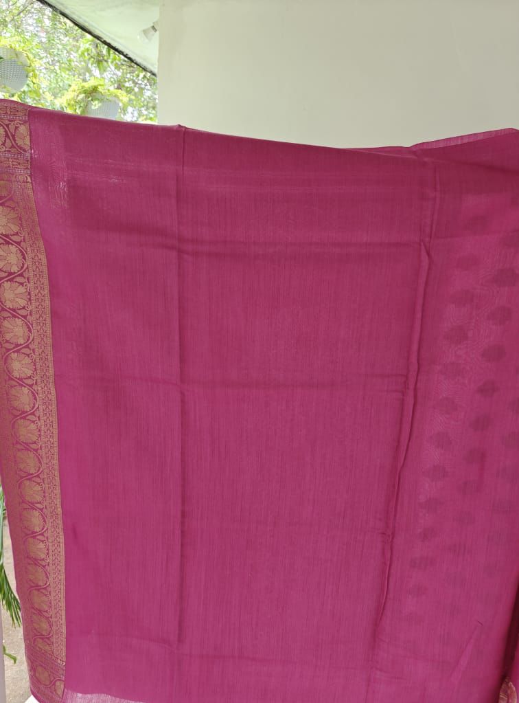 Exquisite Pure Banarasi Muga Silk Saree with Blouse & Silk Mark Tag