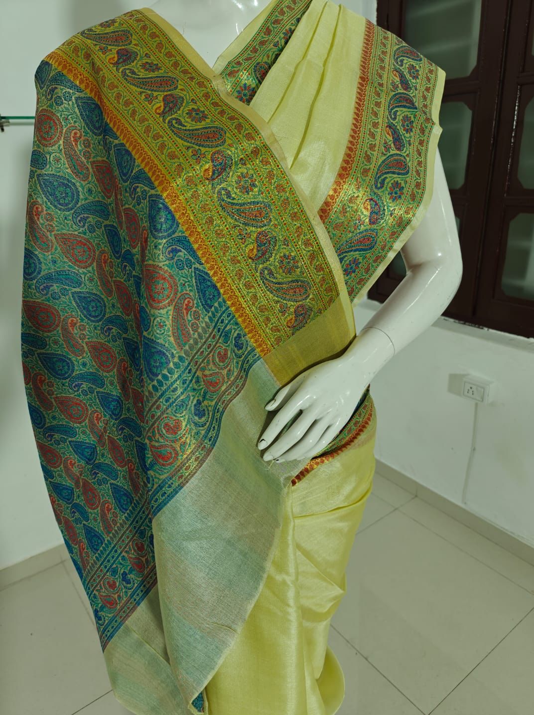 Exquisite Banarasi Tasar Silk Saree with Blouse & Silk Mark Tag