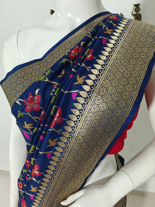 Elegant Banarasi Silk Cotton Saree with Blouse – A Perfect Blend of Tradition & Comfort