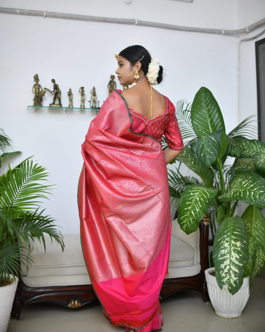 Banarasi Cotton Silk Saree with Matching Blouse – Lightweight Luxury