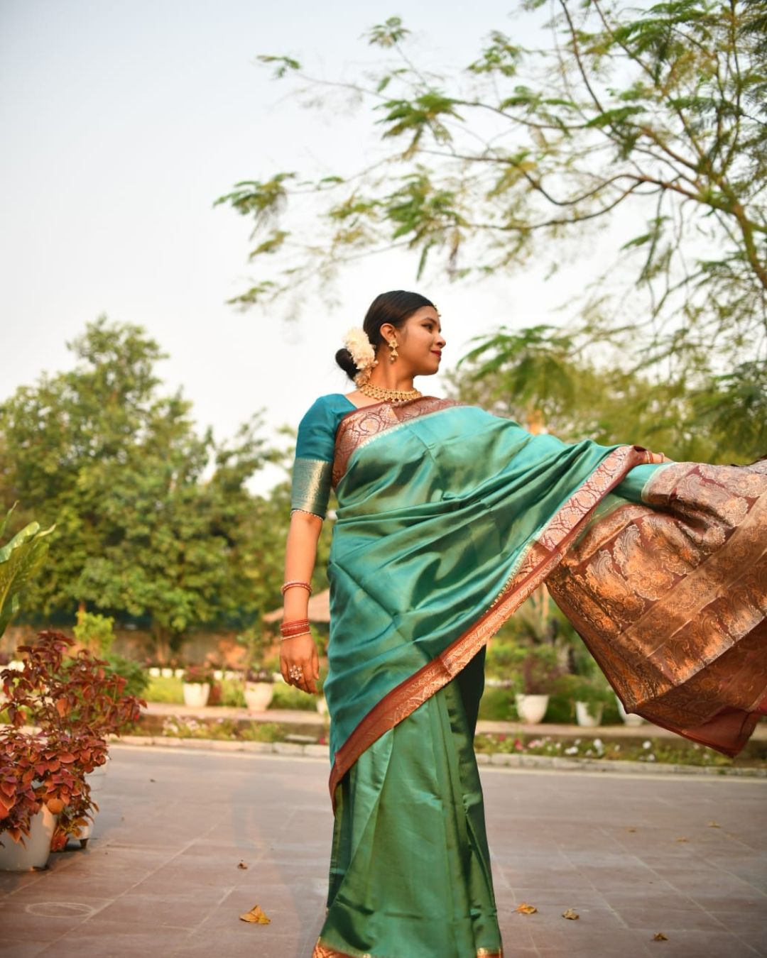 Pure Banarasi Dupion Silk Saree with Blouse & Authentic Silk Tag