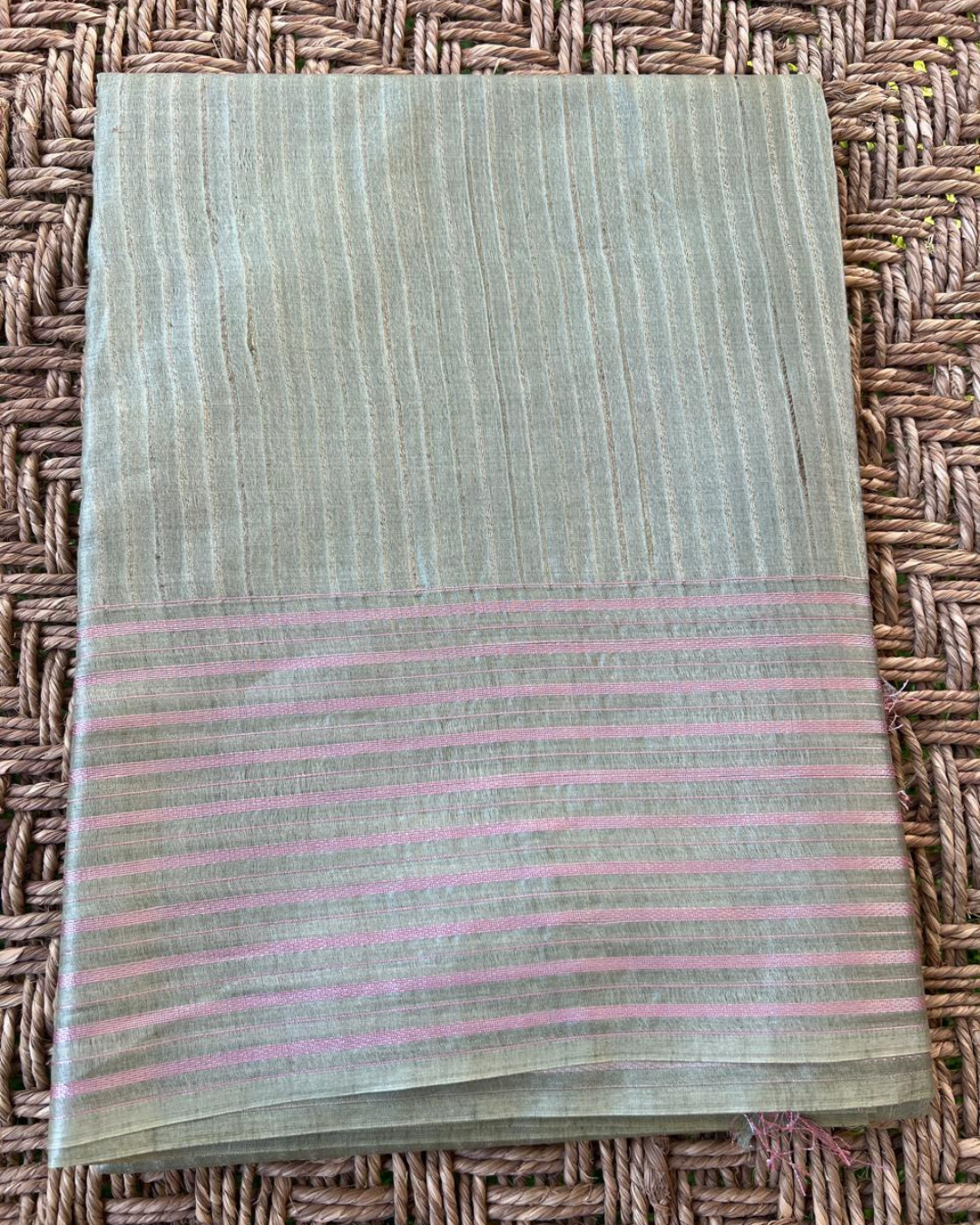 Woven in Tradition – Green Chhattisgarh Pure Tussar Silk Masterpiece