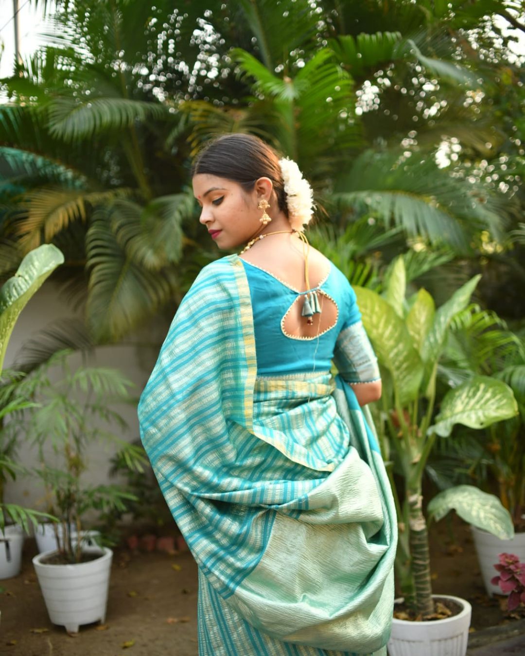 Pure Banarasi Muga Silk Saree with Blouse & Silk Mark Certified