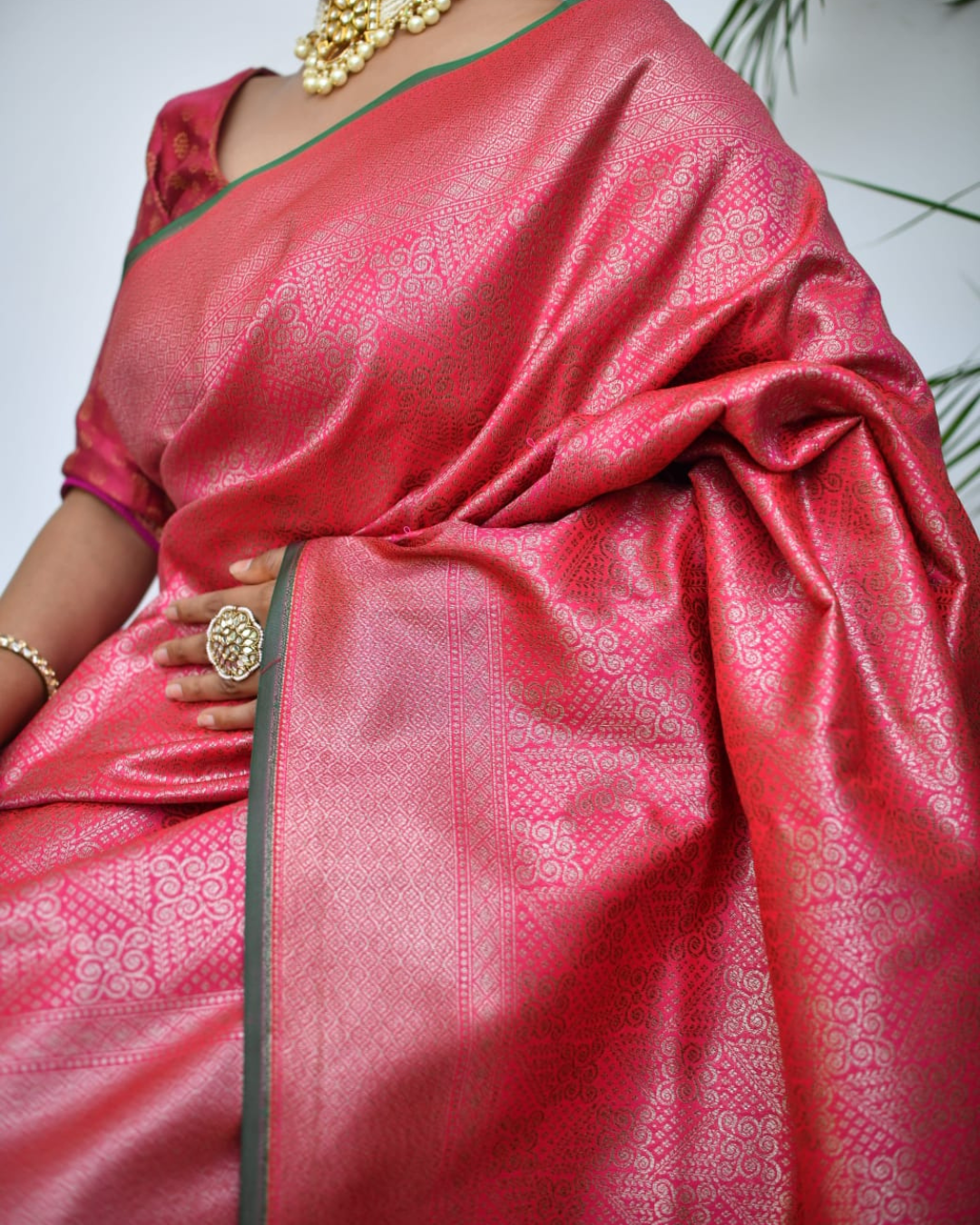 Banarasi Cotton Silk Saree with Matching Blouse – Lightweight Luxury
