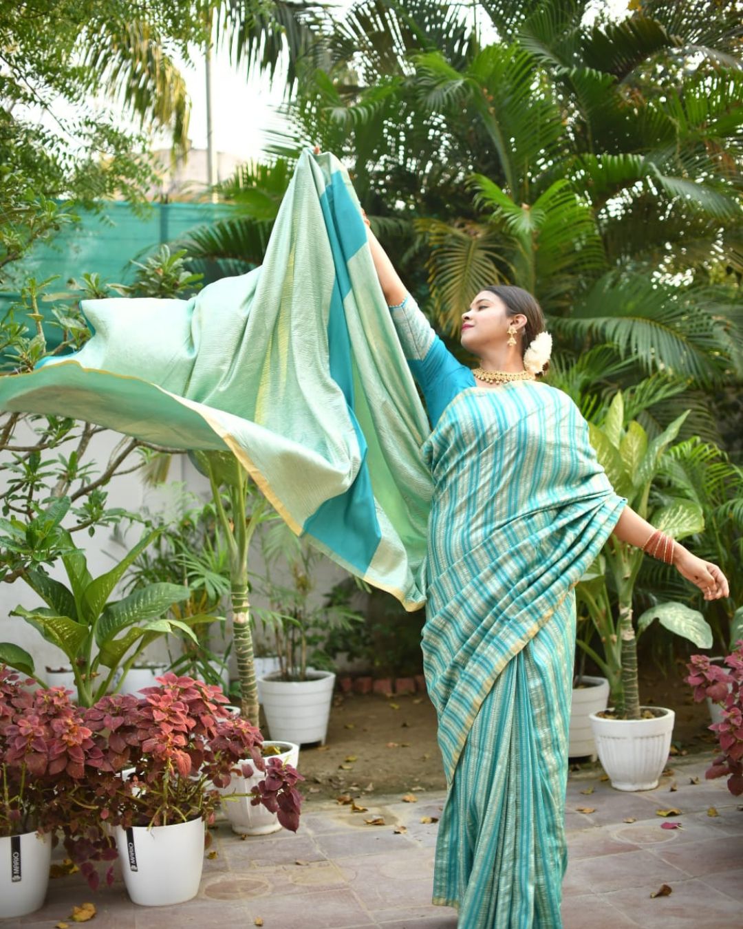 Pure Banarasi Muga Silk Saree with Blouse & Silk Mark Certified