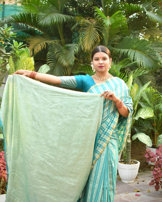 Pure Banarasi Muga Silk Saree with Blouse & Silk Mark Certified