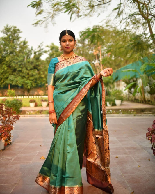 Pure Banarasi Dupion Silk Saree with Blouse & Authentic Silk Tag
