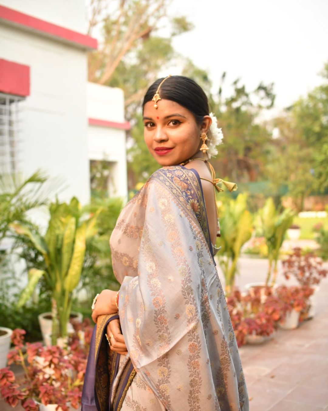 Pure Banarasi Crepe Silk Saree with Blouse & Certified Silk Mark