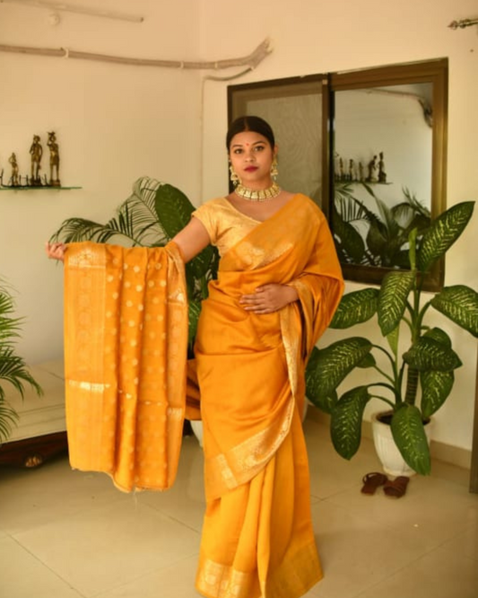 Pure Banarsi Chinia Silk Saree