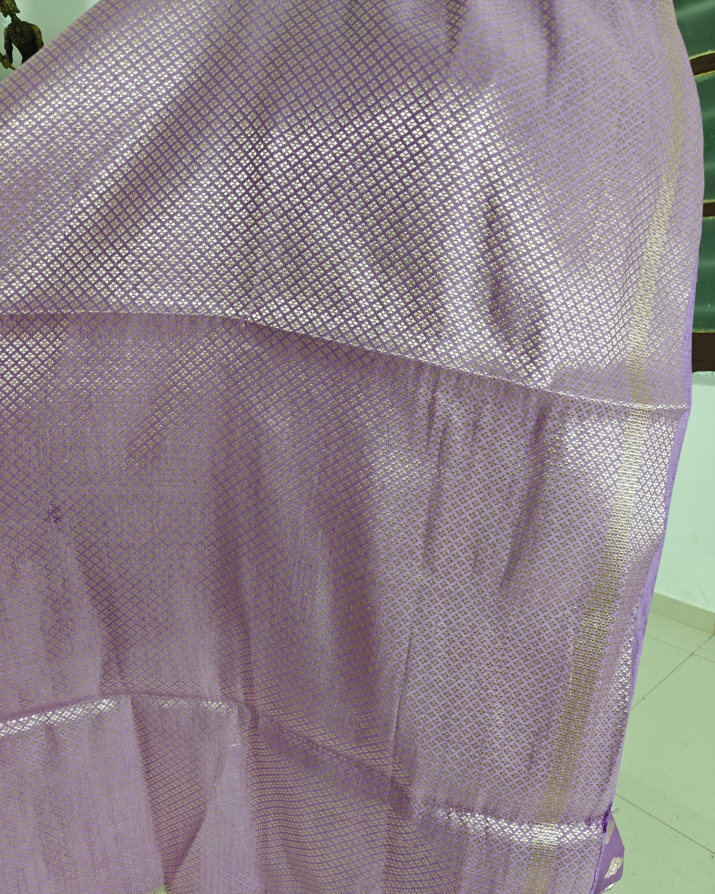 Regal Bloom – Pure Muga Silk Saree in Orchid Purple with Zari Buta