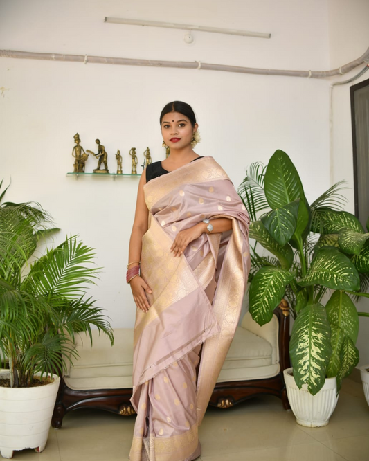 Pure Banarasi Katan Silk Saree with Blouse – A Legacy of Craftsmanship, Authentic Silk Mark Tag