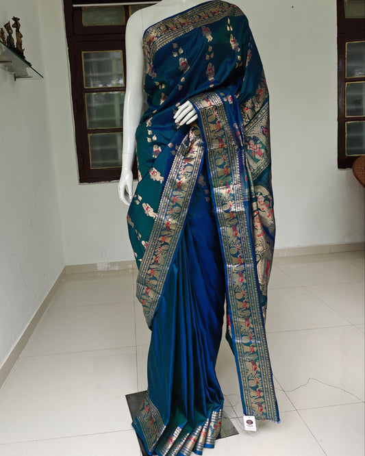 Divine Weaves – Pure Vishnupuri Silk Saree with Baluchari Work